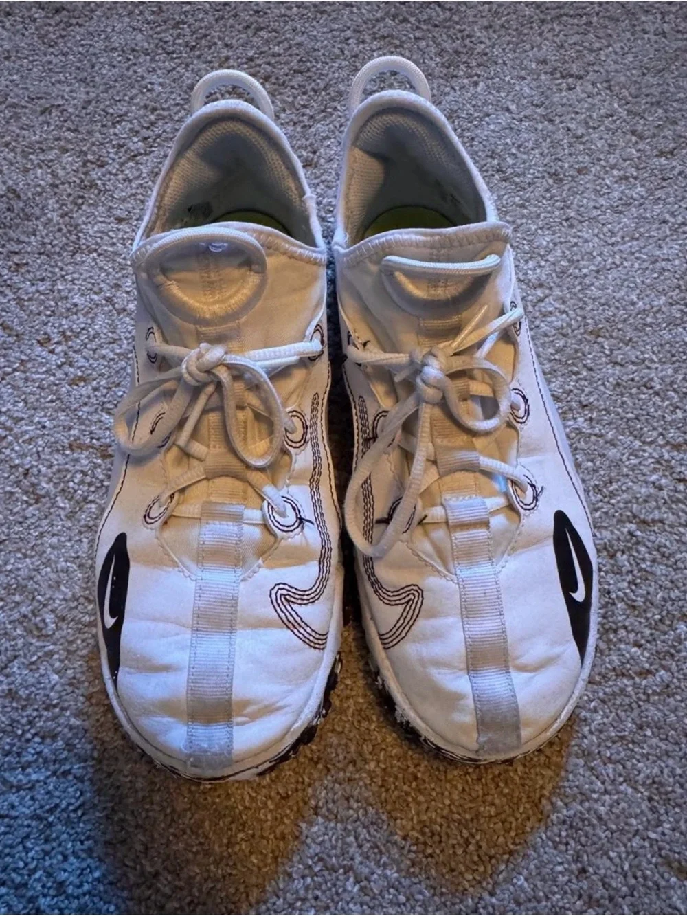 Nike FuturField Kids White Black and Yellow Athletic Sneakers
